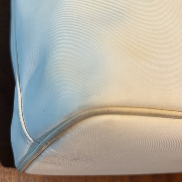 Coach Y2K mini bag  shoulder bag  nylon canvas white/ saddle brown leather trim - Picture 16 of 17